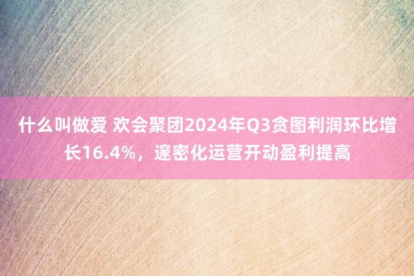 什么叫做爱 欢会聚团2024年Q3贪图利润环比增长16.4%，邃密化运营开动盈利提高