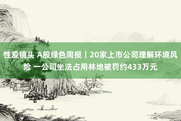 性爱镜头 A股绿色周报｜20家上市公司理解环境风险 一公司坐法占用林地被罚约433万元