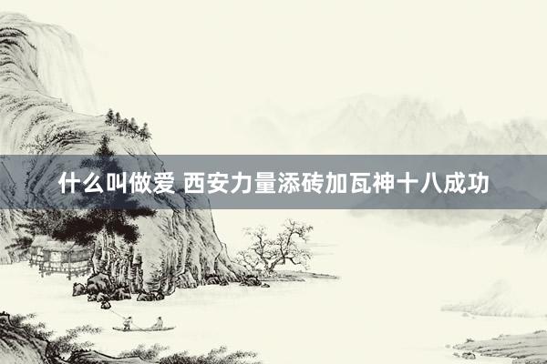 什么叫做爱 西安力量添砖加瓦神十八成功
