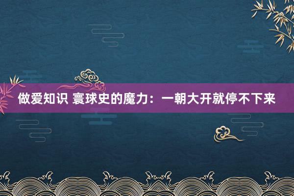 做爱知识 寰球史的魔力：一朝大开就停不下来
