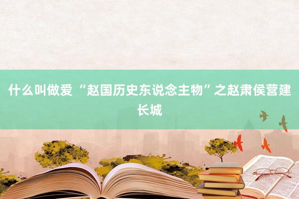 什么叫做爱 “赵国历史东说念主物”之赵肃侯营建长城
