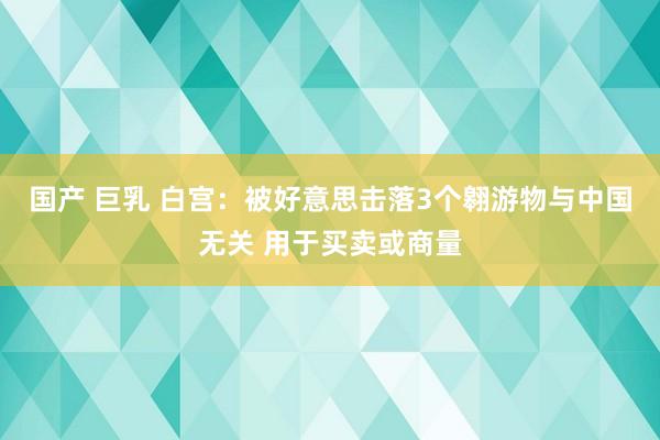 国产 巨乳 白宫：被好意思击落3个翱游物与中国无关 用于买卖或商量