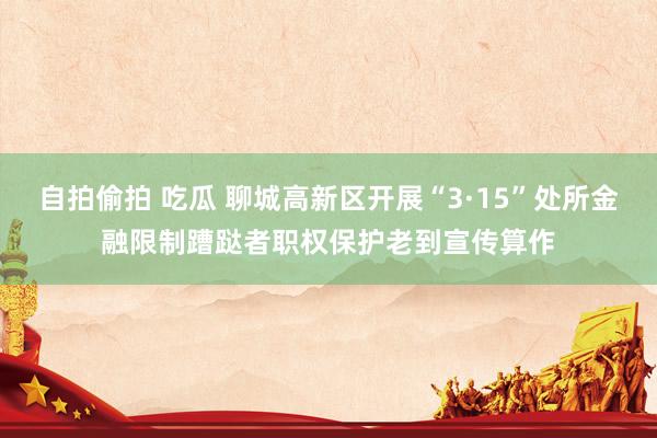 自拍偷拍 吃瓜 聊城高新区开展“3·15”处所金融限制蹧跶者职权保护老到宣传算作