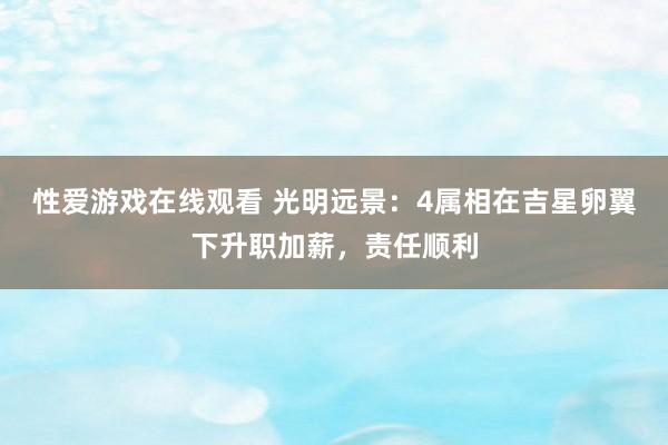 性爱游戏在线观看 光明远景：4属相在吉星卵翼下升职加薪，责任顺利