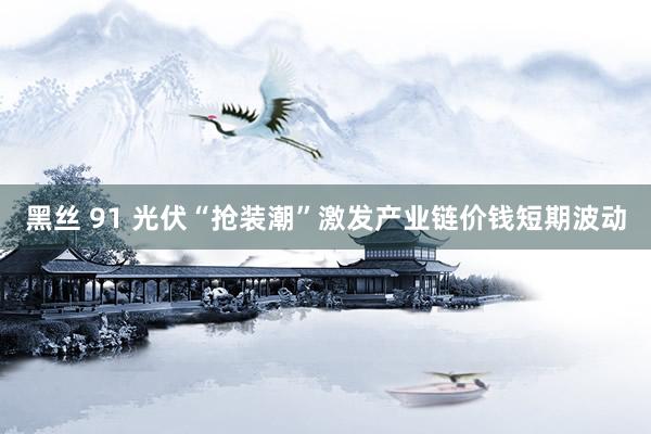 黑丝 91 光伏“抢装潮”激发产业链价钱短期波动