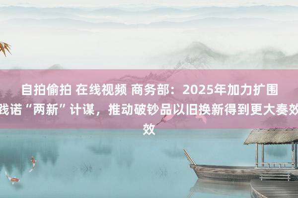 自拍偷拍 在线视频 商务部：2025年加力扩围践诺“两新”计谋，推动破钞品以旧换新得到更大奏效