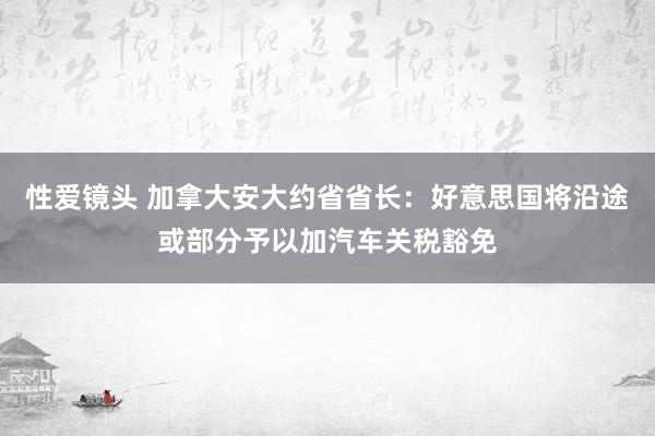 性爱镜头 加拿大安大约省省长：好意思国将沿途或部分予以加汽车关税豁免