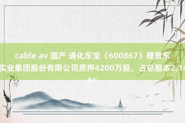cable av 国产 通化东宝（600867）鞭策东宝实业集团股份有限公司质押4200万股，占总股本2.14%
