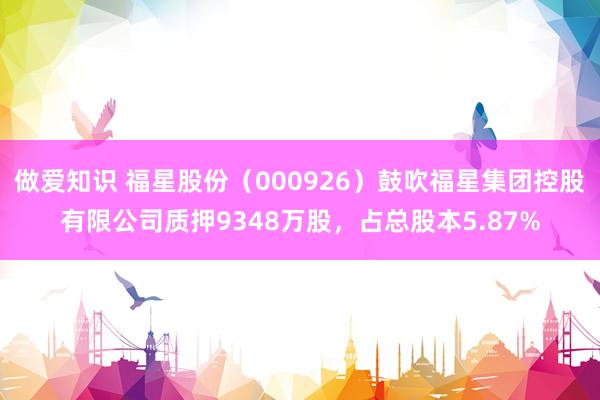 做爱知识 福星股份（000926）鼓吹福星集团控股有限公司质押9348万股，占总股本5.87%