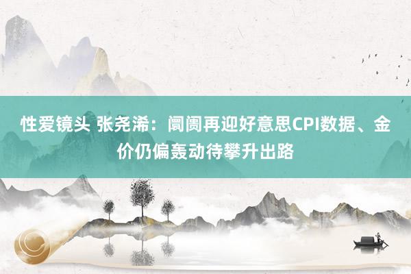 性爱镜头 张尧浠：阛阓再迎好意思CPI数据、金价仍偏轰动待攀升出路