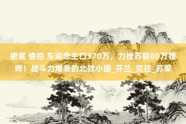 裙底 偷拍 东说念主口370万，力挫苏联80万雄师！战斗力爆表的北欧小国_芬兰_交往_苏军