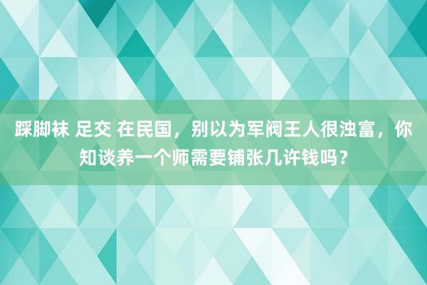 踩脚袜 足交 在民国，别以为军阀王人很浊富，你知谈养一个师需要铺张几许钱吗？