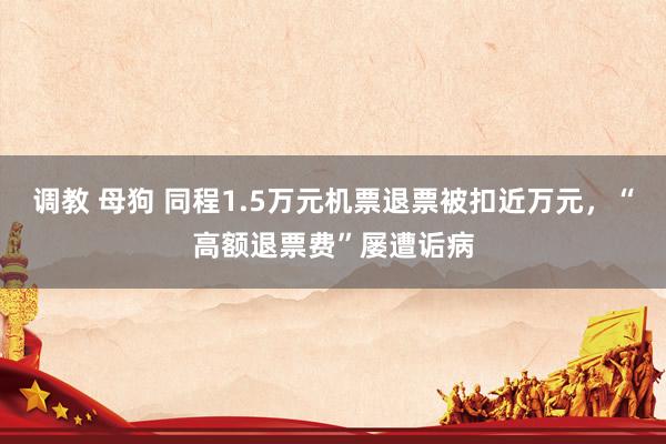调教 母狗 同程1.5万元机票退票被扣近万元，“高额退票费”屡遭诟病