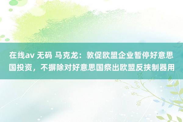 在线av 无码 马克龙：敦促欧盟企业暂停好意思国投资，不摒除对好意思国祭出欧盟反挟制器用