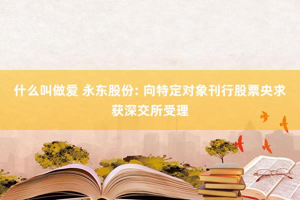 什么叫做爱 永东股份: 向特定对象刊行股票央求获深交所受理