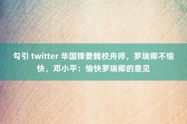 勾引 twitter 华国锋要雠校舟师，罗瑞卿不愉快，邓小平：愉快罗瑞卿的意见