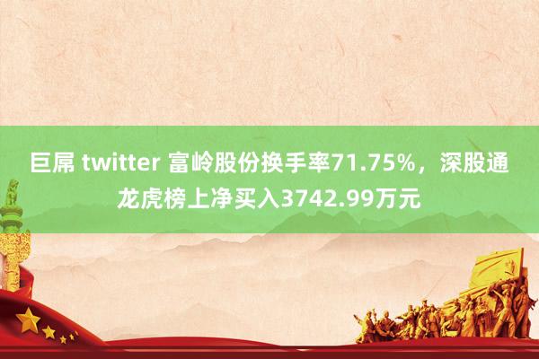 巨屌 twitter 富岭股份换手率71.75%，深股通龙虎榜上净买入3742.99万元