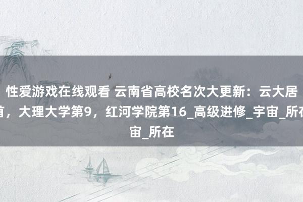 性爱游戏在线观看 云南省高校名次大更新：云大居首，大理大学第9，红河学院第16_高级进修_宇宙_所在