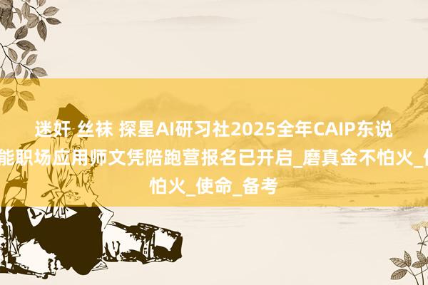 迷奸 丝袜 探星AI研习社2025全年CAIP东说念主工智能职场应用师文凭陪跑营报名已开启_磨真金不怕火_使命_备考