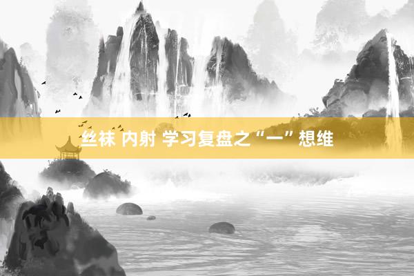 丝袜 内射 学习复盘之“一”想维