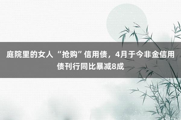 庭院里的女人 “抢购”信用债，4月于今非金信用债刊行同比暴减8成