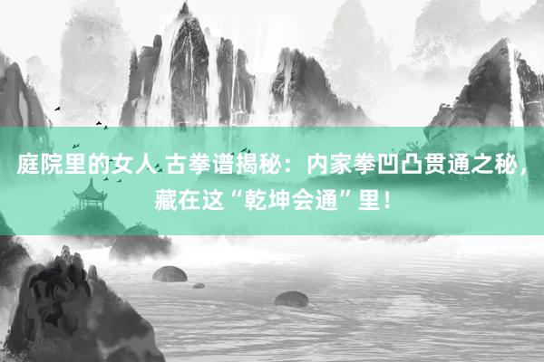 庭院里的女人 古拳谱揭秘：内家拳凹凸贯通之秘，藏在这“乾坤会通”里！