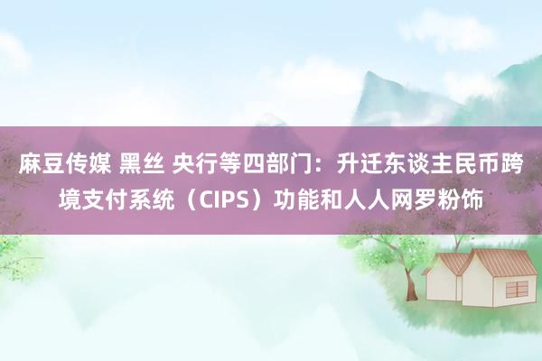 麻豆传媒 黑丝 央行等四部门：升迁东谈主民币跨境支付系统（CIPS）功能和人人网罗粉饰