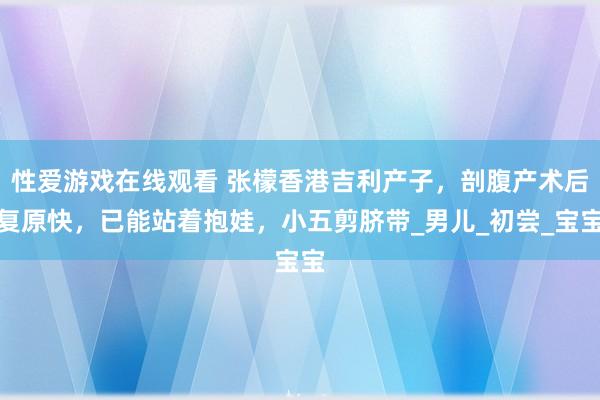 性爱游戏在线观看 张檬香港吉利产子，剖腹产术后复原快，已能站着抱娃，小五剪脐带_男儿_初尝_宝宝