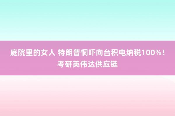庭院里的女人 特朗普恫吓向台积电纳税100%！考研英伟达供应链