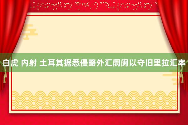 白虎 内射 土耳其据悉侵略外汇阛阓以守旧里拉汇率