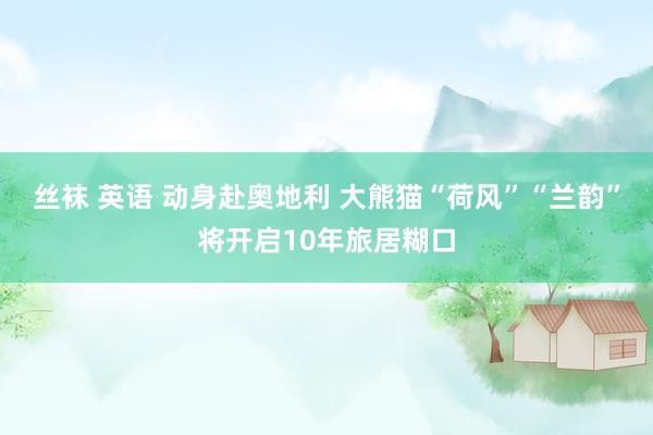 丝袜 英语 动身赴奥地利 大熊猫“荷风”“兰韵”将开启10年旅居糊口
