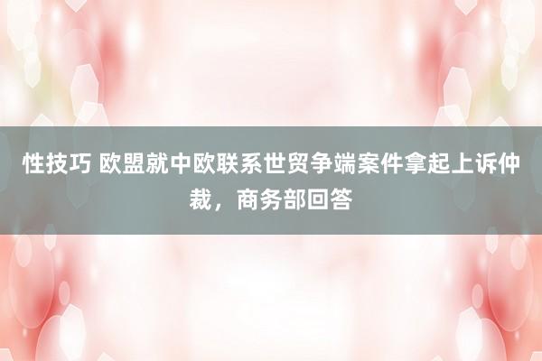 性技巧 欧盟就中欧联系世贸争端案件拿起上诉仲裁，商务部回答