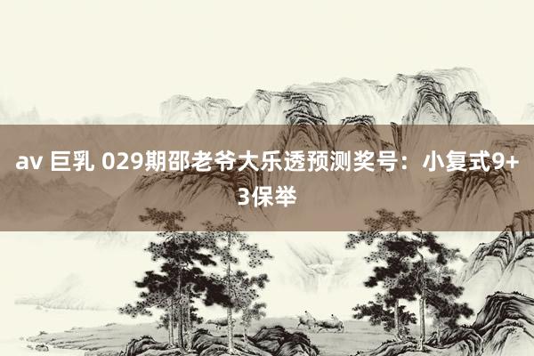 av 巨乳 029期邵老爷大乐透预测奖号：小复式9+3保举