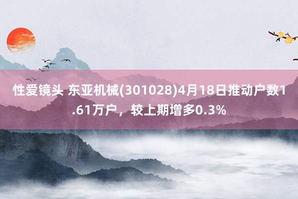 性爱镜头 东亚机械(301028)4月18日推动户数1.61万户，较上期增多0.3%